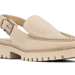 New Donald J. Pliner sand Suede sling back loafer Mules 8.5